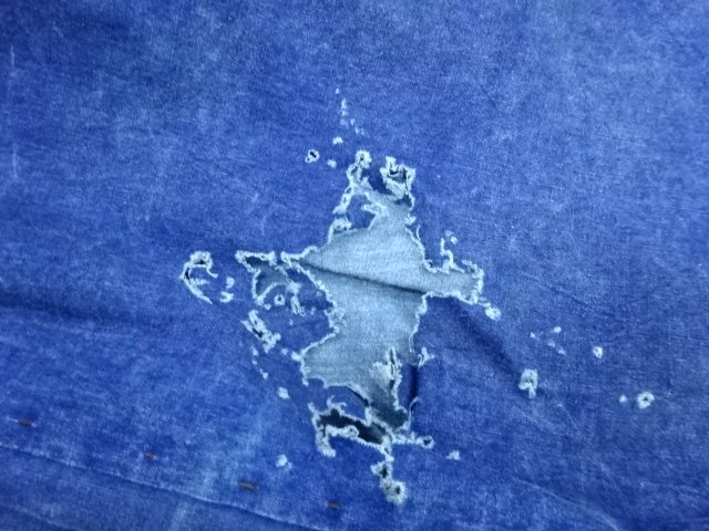  アンティーク　木綿　本藍　紋付油単